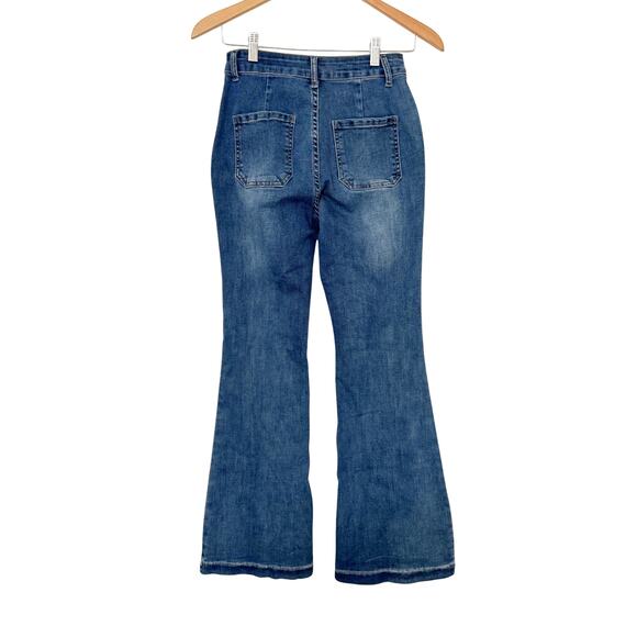 Women's Blue Flare High Rise 90's Hippie Denim Jeans - 26" - Picture 3 of 4